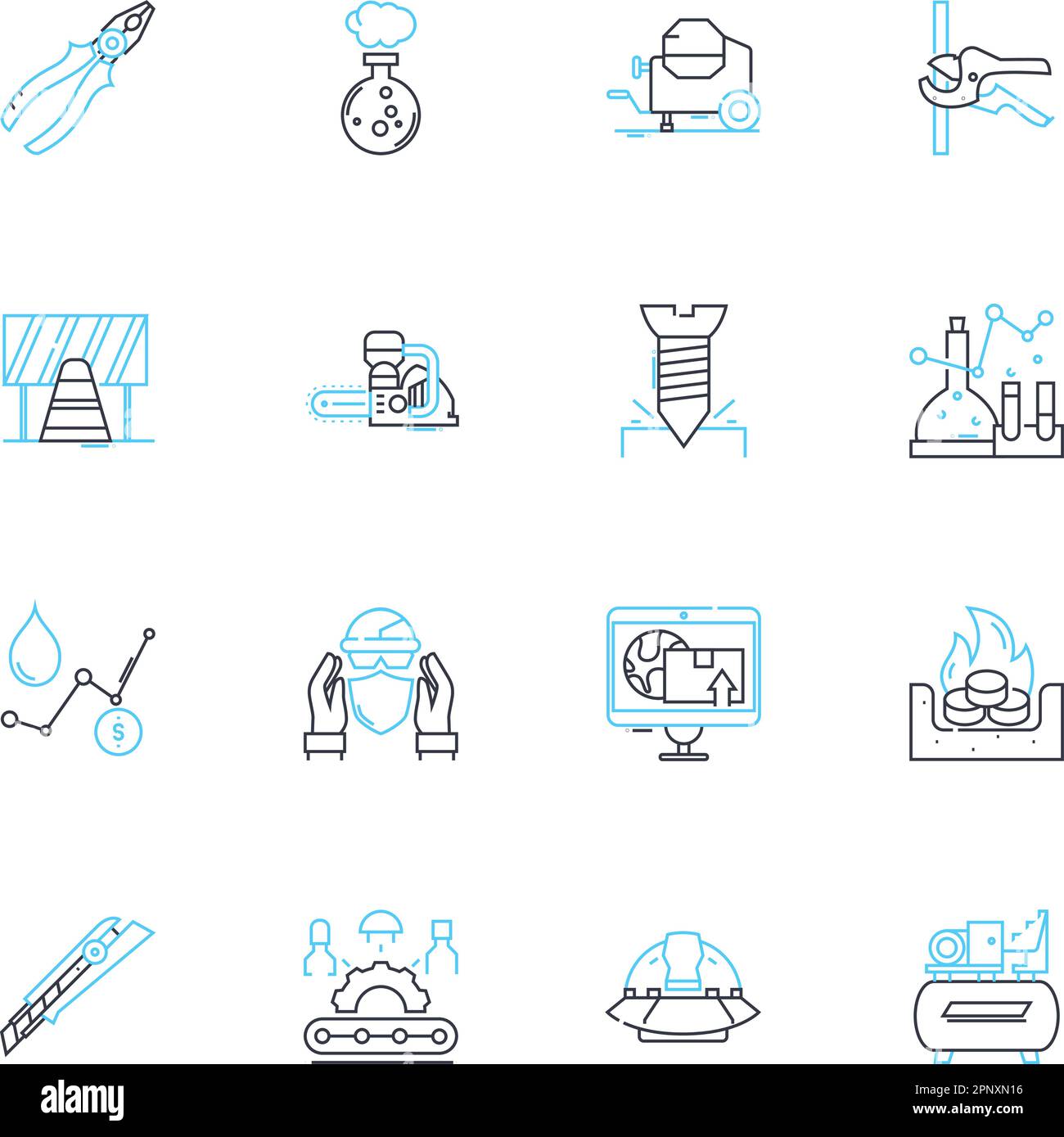 Jeu d'icônes linéaires d'apprentissage en profondeur. Néons neuronaux, intelligence artificielle, Big Data, Convolution, Classification, Apprentissage machine, vecteur de ligne de prédiction Illustration de Vecteur