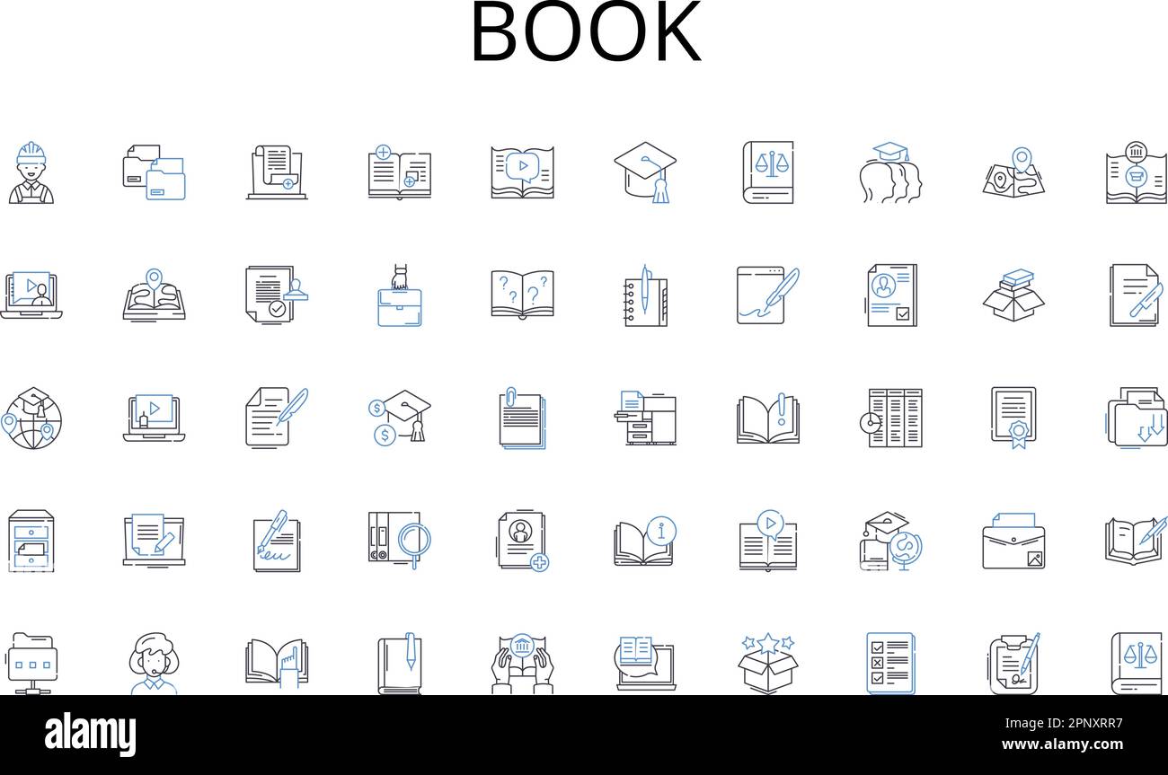 Collection d'icônes de ligne de livre. Logistique, chaîne d'approvisionnement, inventaire, transport, destinataires, Stockage, vecteur de livraison et illustration linéaire Illustration de Vecteur