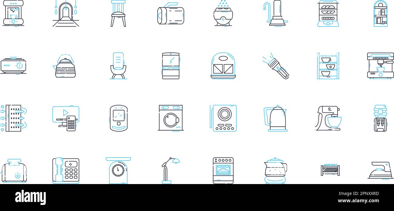 Jeu d'icônes linéaires pour lave-vaisselle. Nettoyage, efficacité,  assainissement, vaisselle, hygiène, Automatique, vecteur de ligne de  rinçage et signes de concept. Vapeur, séchage, lavage Image Vectorielle  Stock - Alamy
