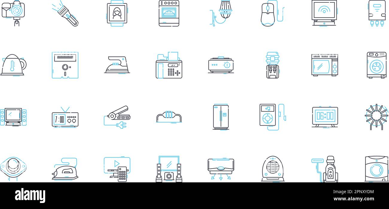 Jeux d'icônes linéaires pour les marchés de l'épicerie. Produits, traiteur, boulangerie, viande, produits laitiers, Pharmacie, affiches vectorielles de la gamme de collations et affiches conceptuelles. Céréales, pâtes, conserves Illustration de Vecteur