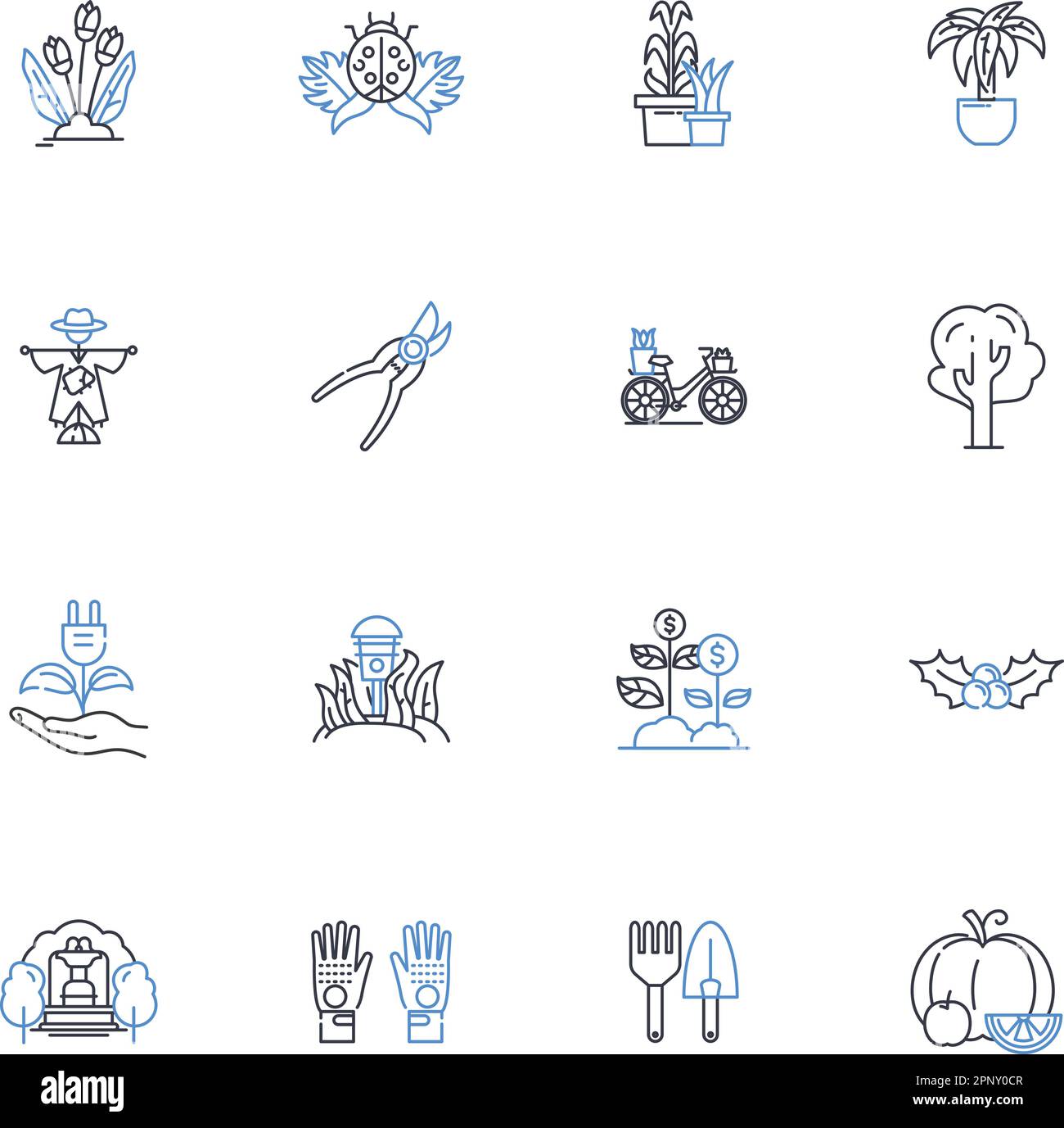 Collection d'icônes de ligne agroécologie. Durabilité, biodiversité, écosystèmes, agriculture, conservation, Résilience, vecteur naturel et linéaire Illustration de Vecteur