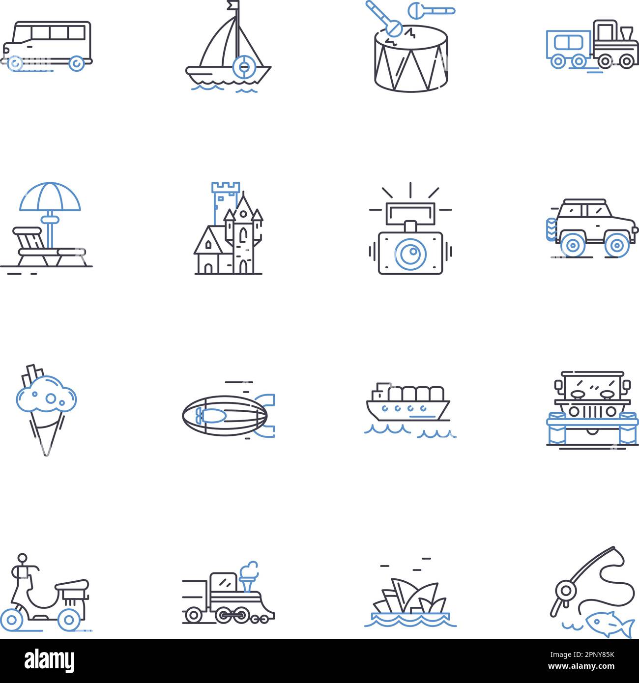 Collection d'icônes de la ligne de remballage. Aventure, exploration, Wanderlust, nature, randonnée, Camping, vecteur de randonnée et illustration linéaire. Sac à dos Illustration de Vecteur