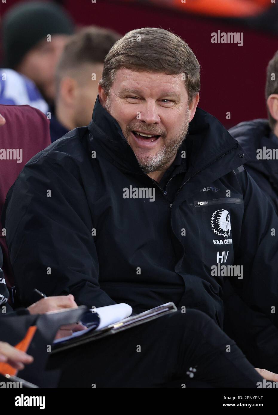 Londres, Royaume-Uni. 20th avril 2023. Hein Vanhaezebrouck, responsable de KAA Gent lors du match de l'UEFA Europa Conference League au London Stadium, Londres. Crédit photo à lire: Paul Terry/Sportimage crédit: Sportimage Ltd/Alay Live News Banque D'Images