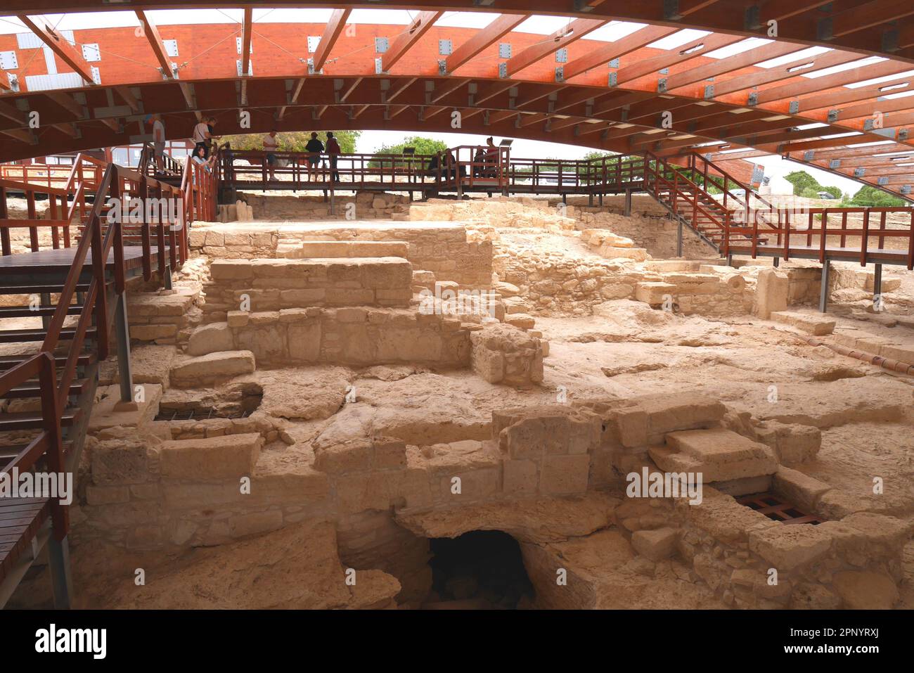 Site d'excavation Eustache Villa, zone archéologique de Kourion, Episkopi, district de Limassol, République de Chypre Banque D'Images