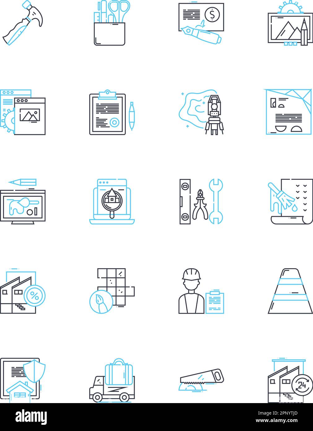 Immobilier à vendre icônes linéaires ensemble. Propriété, maison, maison, appartement, terrain, Investissement, vecteur de ligne hypothécaire et signes de concept. Revenu,équité,loyer Illustration de Vecteur