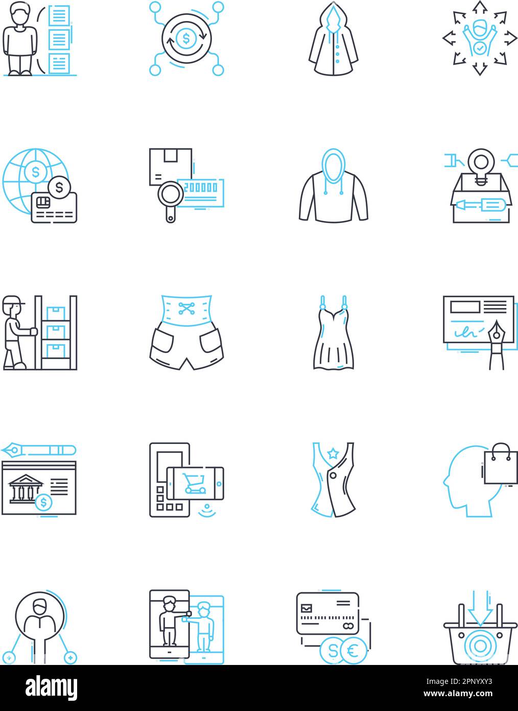 Ensemble d'icônes linéaires de promotion publicitaire. Marketing, marquage, publicité, sensibilisation, promotion, Campagne, vecteur de ligne d'influence et signes de concept Illustration de Vecteur