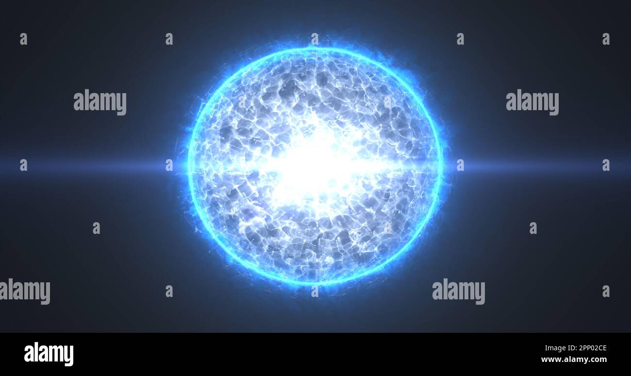 Une belle sphère lumineuse ronde d'une étoile lumineuse brûlante d'énergie  blanche magique et de plasma sur un fond d'espace noir. Arrière-plan  abstrait. Récurer Photo Stock - Alamy