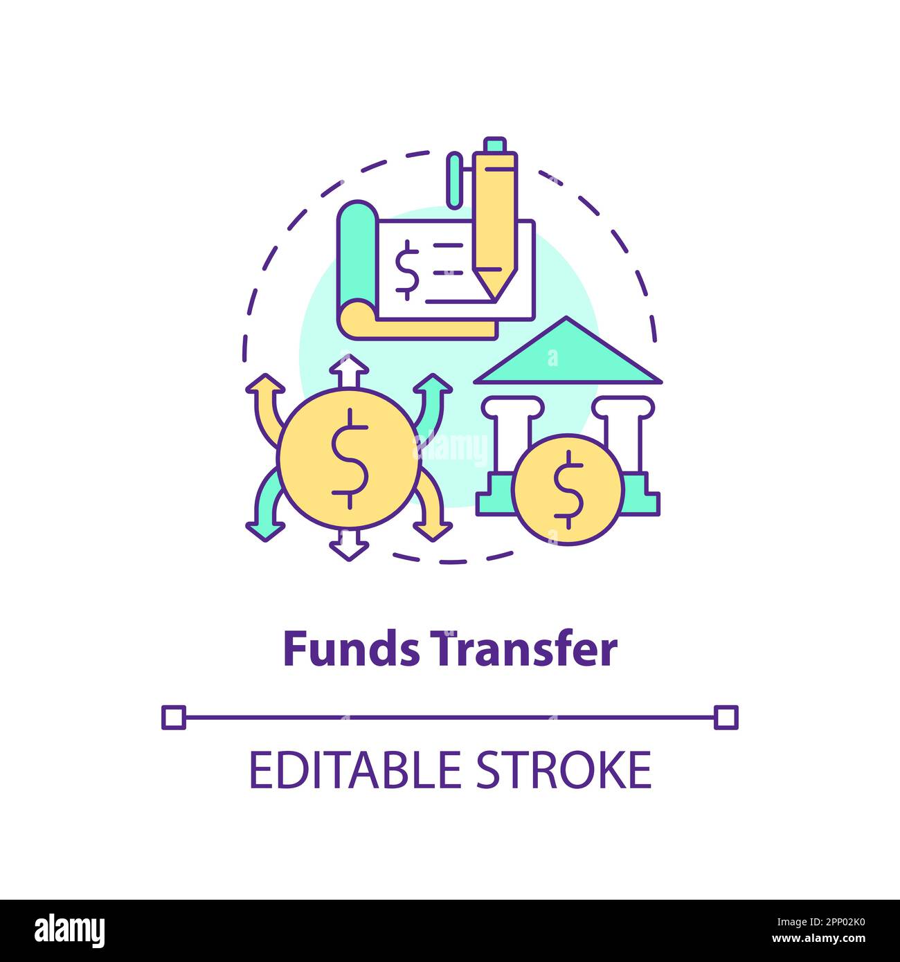 Icône de concept de transfert de fonds Illustration de Vecteur