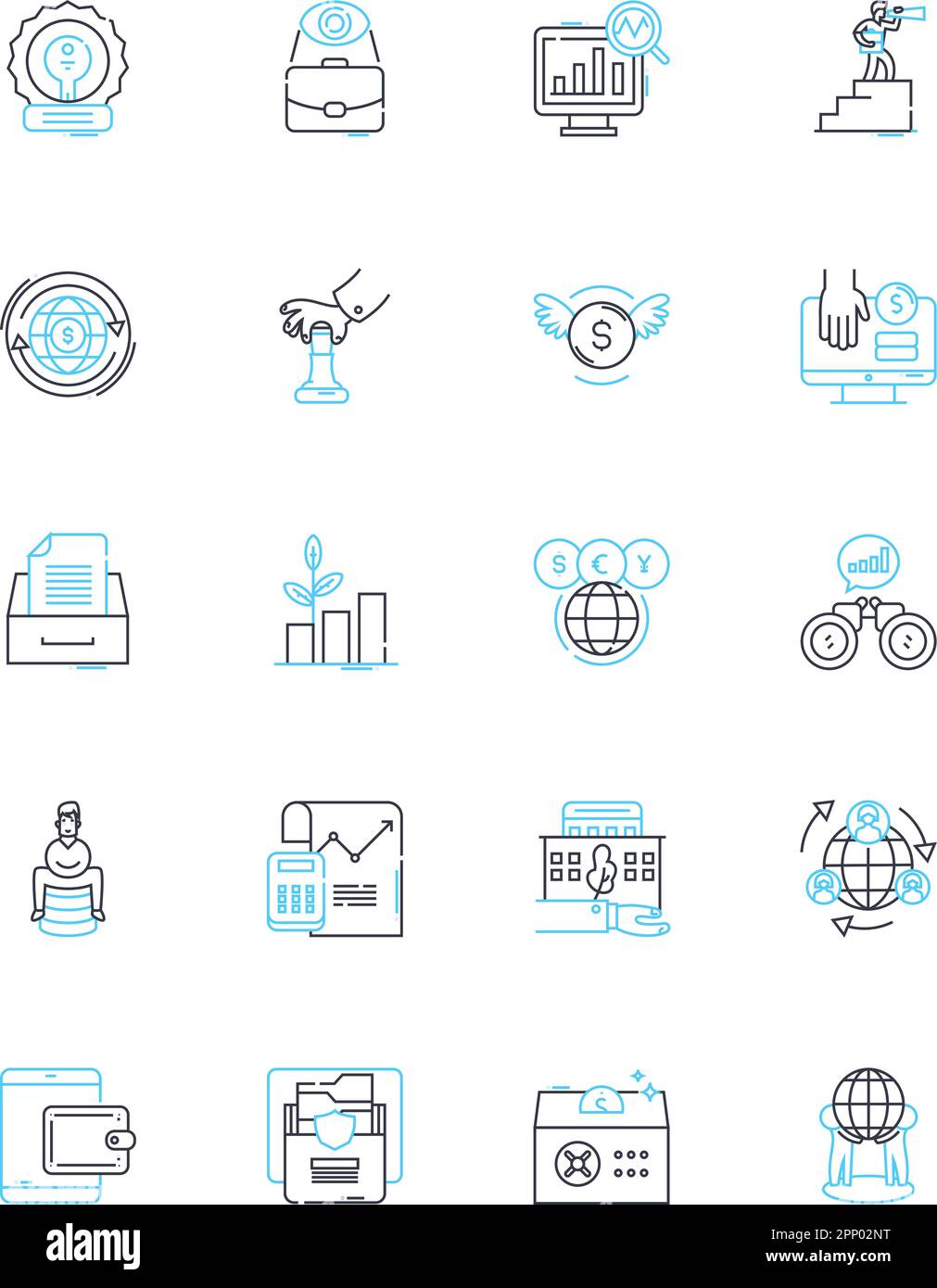 Ensemble d'icônes linéaires de proximité en ligne. Engagement, sensibilisation, médias sociaux, collaboration, communauté, Sensibilisation, vecteur de ligne d'impact et signes conceptuels Illustration de Vecteur