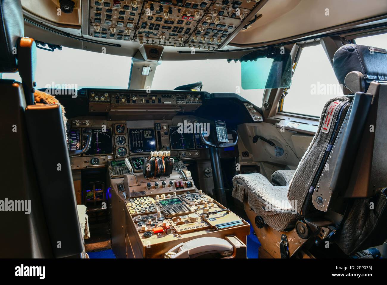 Intérieur du cockpit avion Banque D'Images