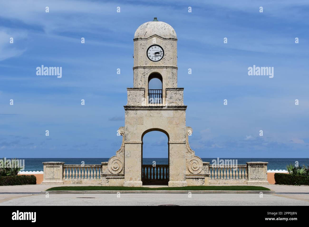 Clocktower sur la plage de West Palm Beach, Floride Banque D'Images