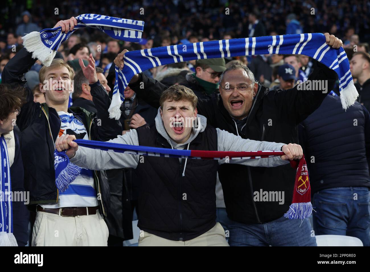 Londres, Royaume-Uni. 20th avril 2023. KAA Gent fans lors du match de l'UEFA Europa Conference League au London Stadium, Londres. Crédit photo à lire: Paul Terry/Sportimage crédit: Sportimage Ltd/Alay Live News Banque D'Images