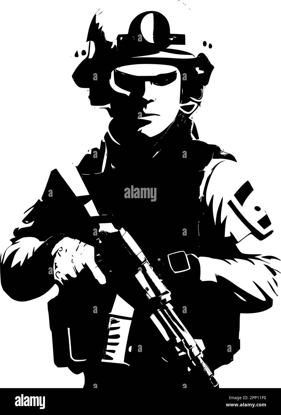 Image vectorielle de soldat des forces spéciales. Illustration de Vecteur