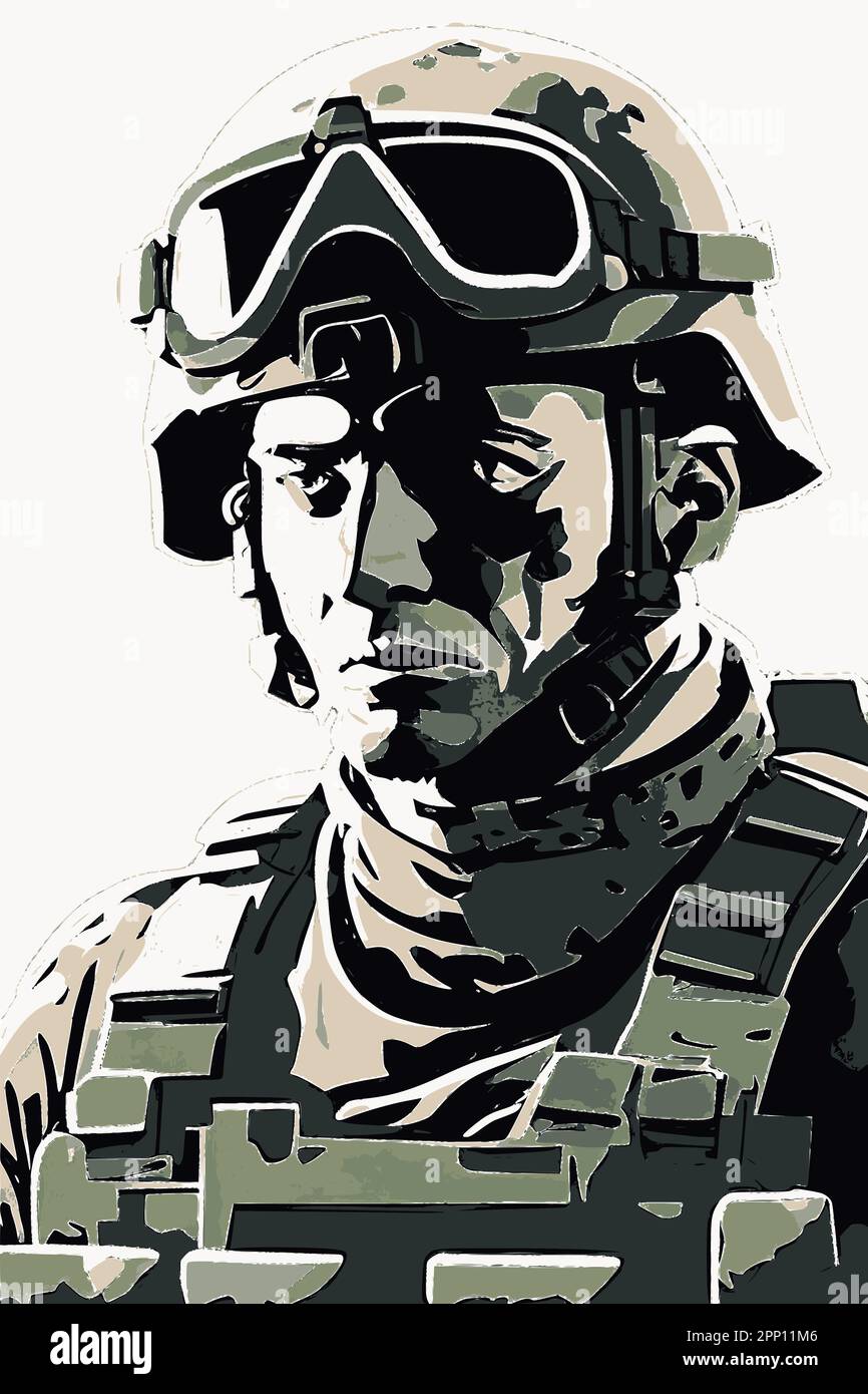 Image vectorielle de soldat des forces spéciales. Illustration de Vecteur