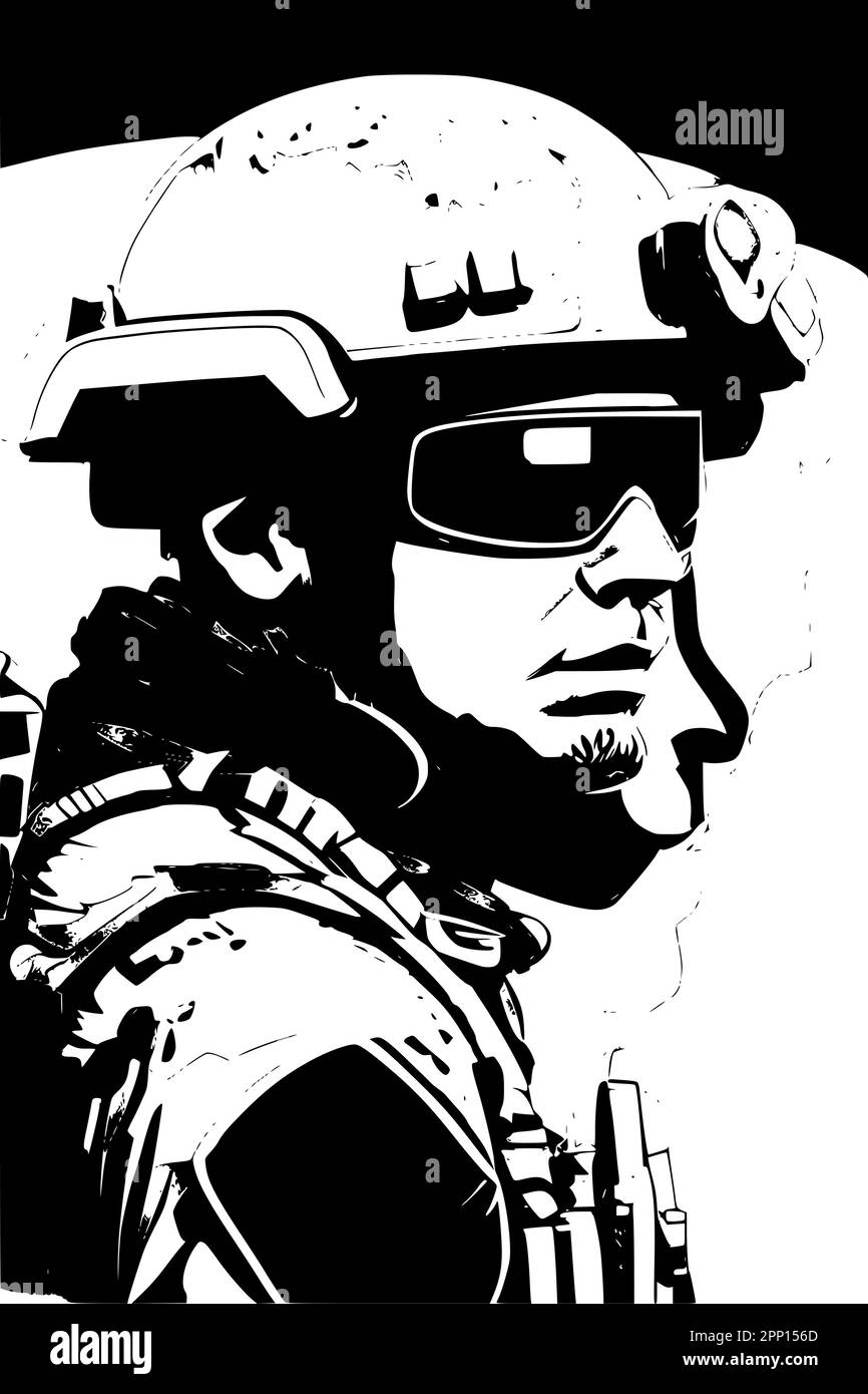 Image vectorielle de soldat des forces spéciales. Illustration de Vecteur