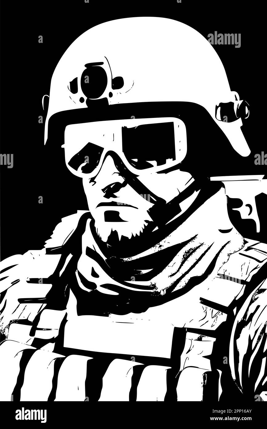 Image vectorielle de soldat des forces spéciales. Illustration de Vecteur