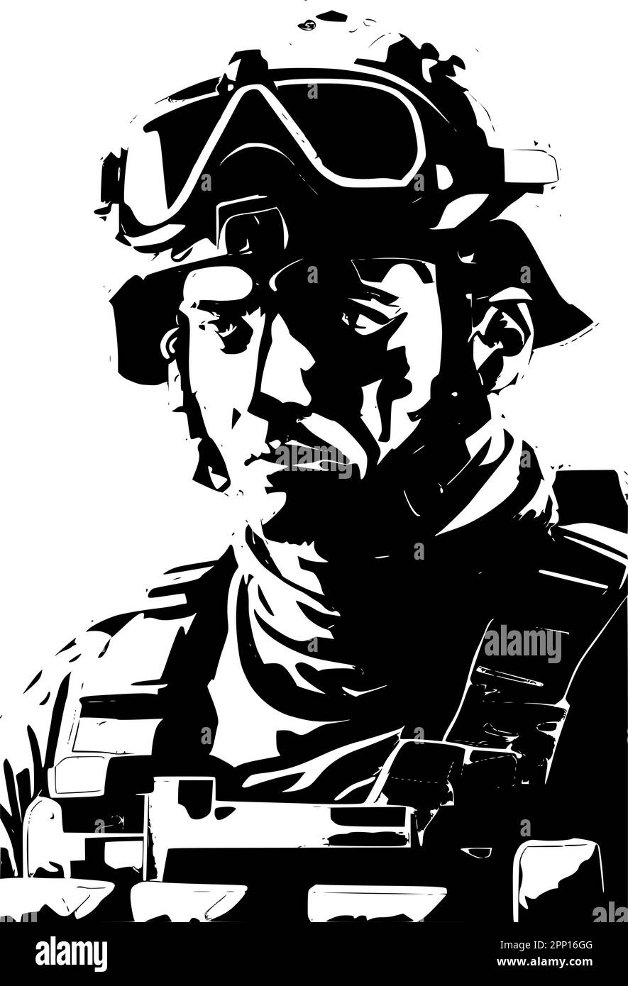 Image vectorielle de soldat des forces spéciales. Illustration de Vecteur