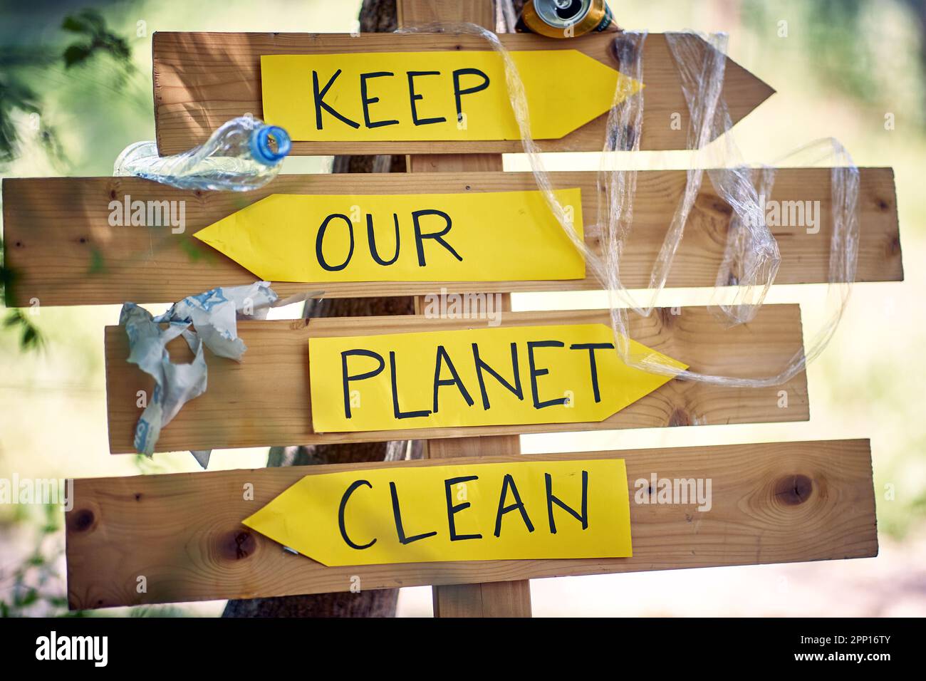 Signe pour garder notre planète propre.protection de l'environnement et la pollution de la planète concept Banque D'Images