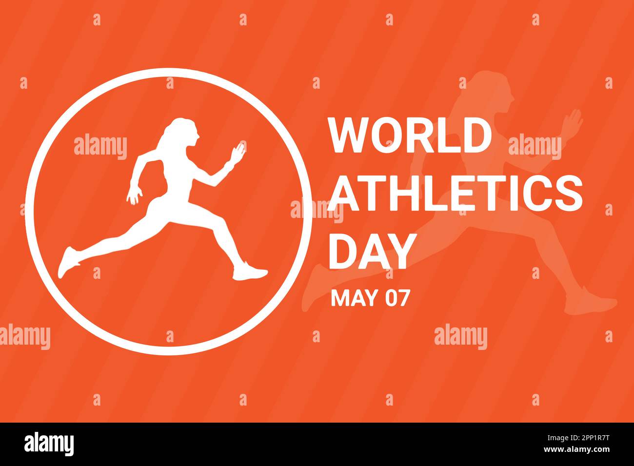 Journée mondiale de l'athlétisme. Mai 7th. Modèle pour arrière-plan, bannière, carte, affiche avec inscription de texte. Illustration vectorielle. Illustration de Vecteur
