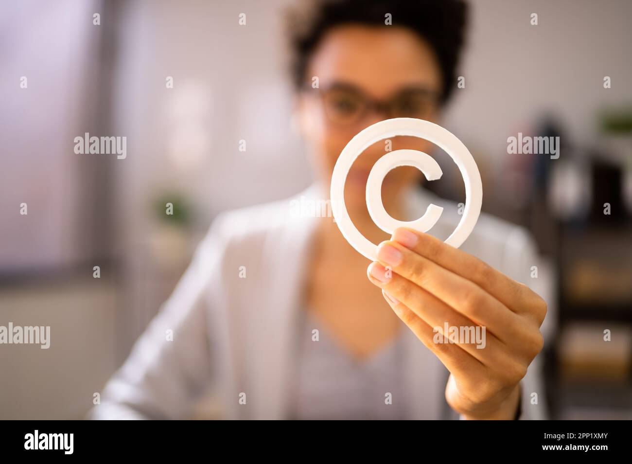 Symbole de protection des droits d'auteur. Enregistrez la marque et le logo Banque D'Images