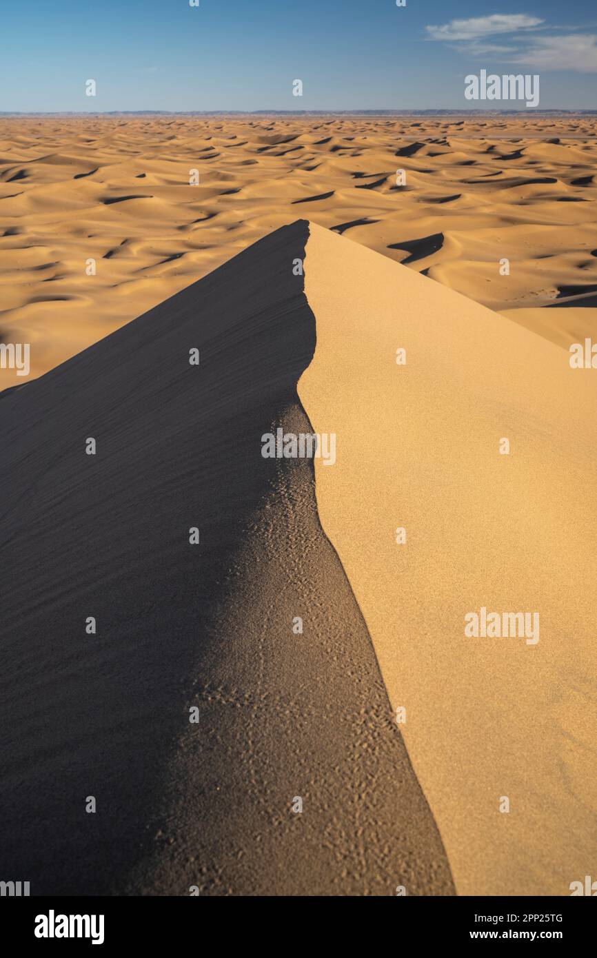 Paysage désertique des dunes d'Erg Chegaga. Banque D'Images