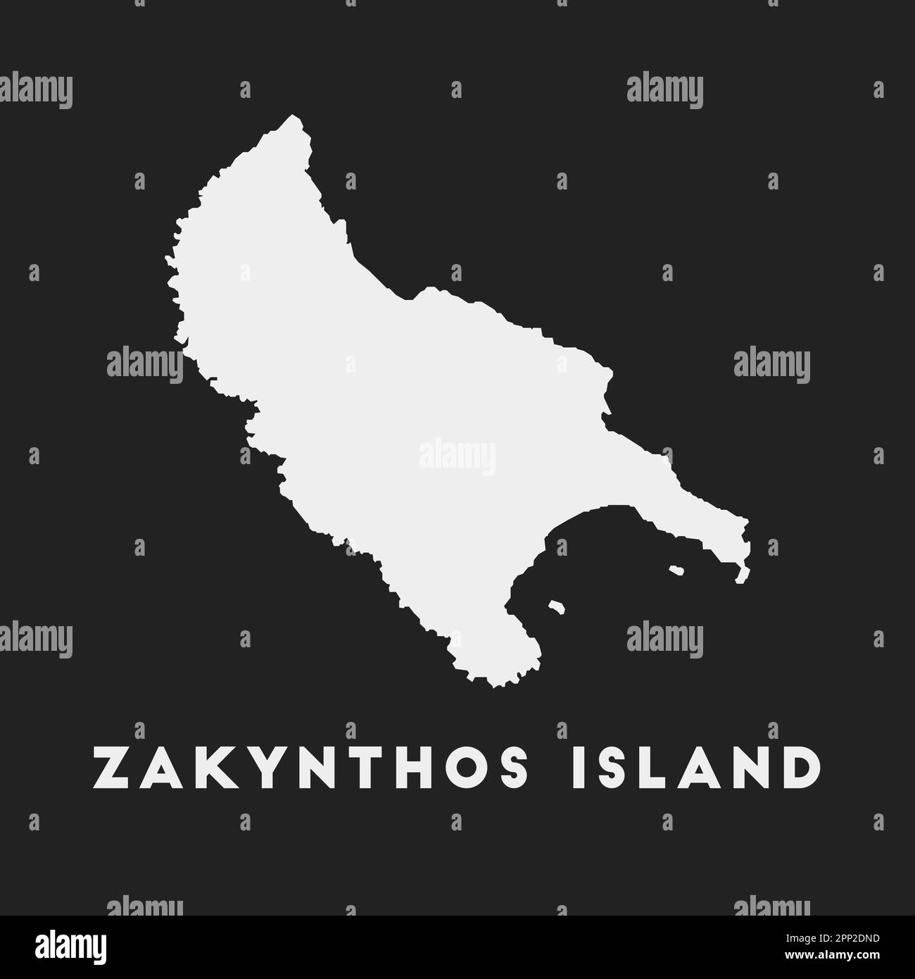 Icône de l'île de Zakynthos. Carte sur fond sombre. Carte élégante de l'île de Zakynthos avec son nom. Illustration vectorielle. Illustration de Vecteur
