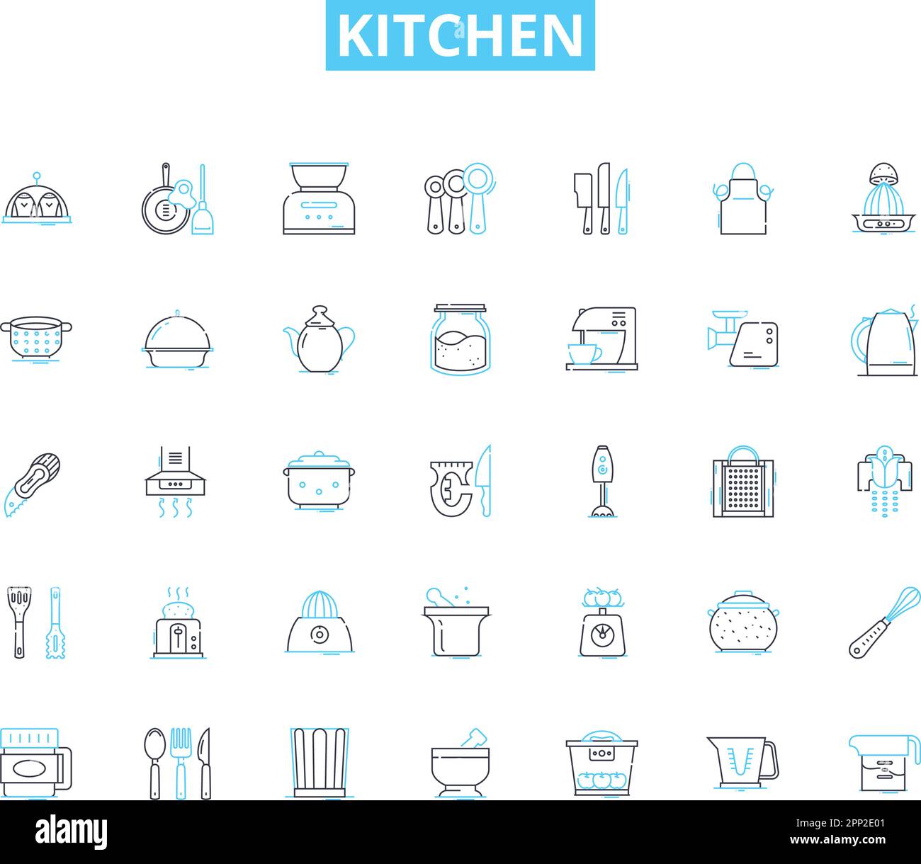 ensemble-d-ic-nes-lin-aires-de-cuisine-ustensiles-cuisine-appareils