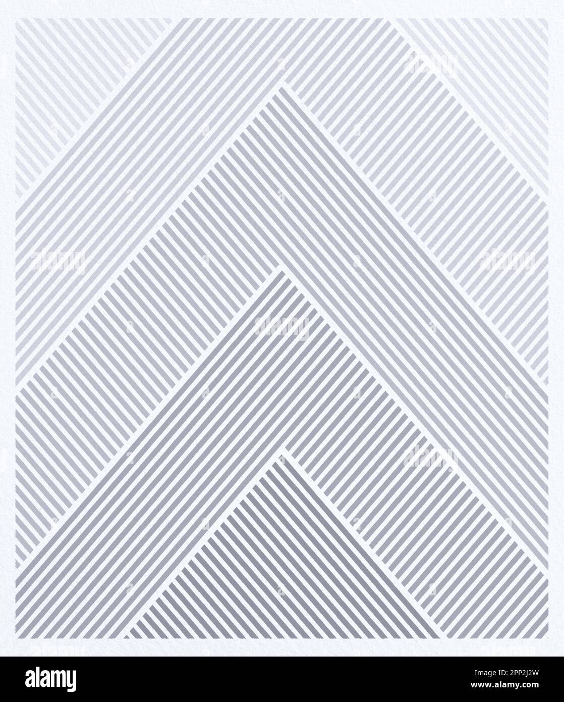 Triangles décolorés constitués de lignes grises diagonales sur un fond de papier blanc texturé. Arrière-plan abstrait de motif géométrique et graphique triangulaire. Banque D'Images