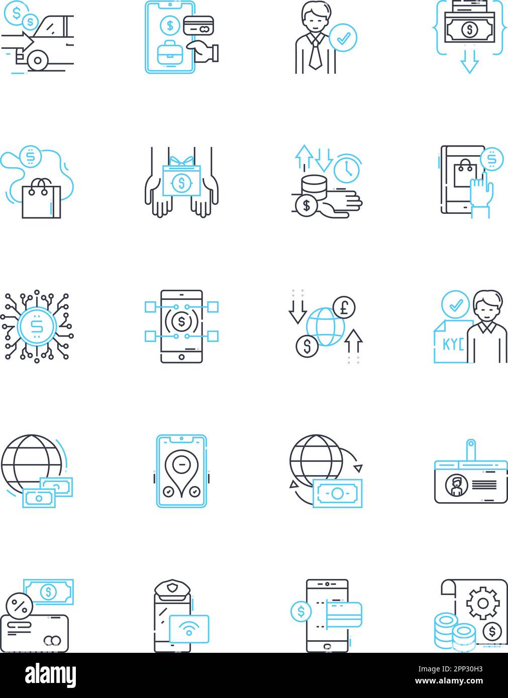 Ensemble d'icônes linéaires de pièces de monnaie. Monnaie, minting, métal, valeur, Numismatique, Dénomination, vecteur de chaîne de production et signes conceptuels. Trésor, Bullion Illustration de Vecteur