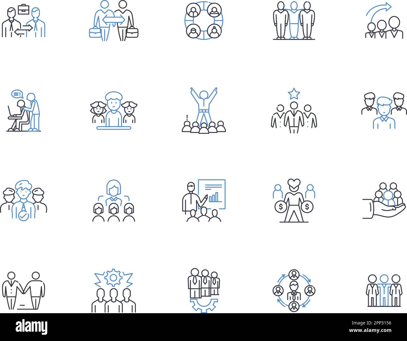 Collection d'icônes de ligne MOB Throng. Surpeuplé, congestionné, clameur, chaotique, jostling, Swarm, vecteur Swarmy et illustration linéaire. Emballé, surpeuplé Illustration de Vecteur
