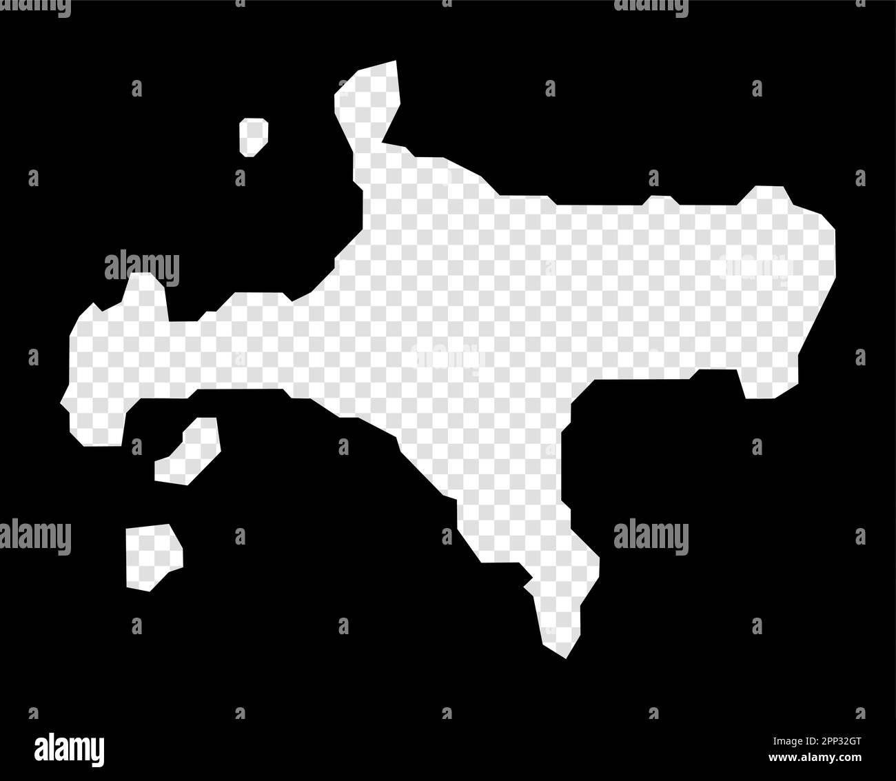 Carte stencil de Ko Mak. Carte transparente simple et minimale de Ko Mak. Rectangle noir avec forme de coupe de l'îlot. Illustration vectorielle captivante. Illustration de Vecteur
