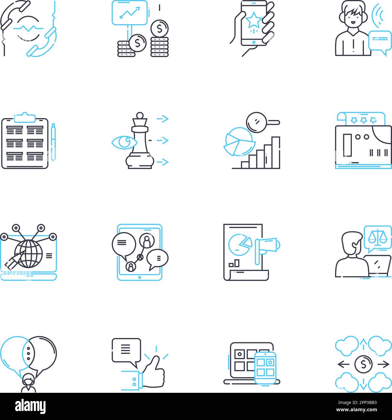 Jeu d'icônes linéaires de support en ligne. Numérique, Web, streaming, viral, social, Panneaux interactifs, vecteur de ligne multimédia et de concept. Contenu,Nerk,Cyber Illustration de Vecteur