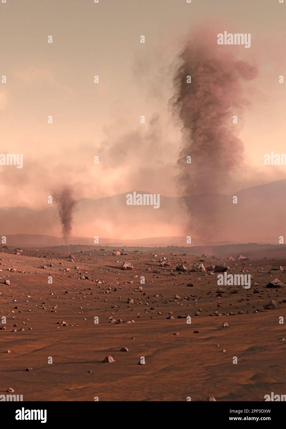 Poussière dévoré sur la planète Mars Banque D'Images