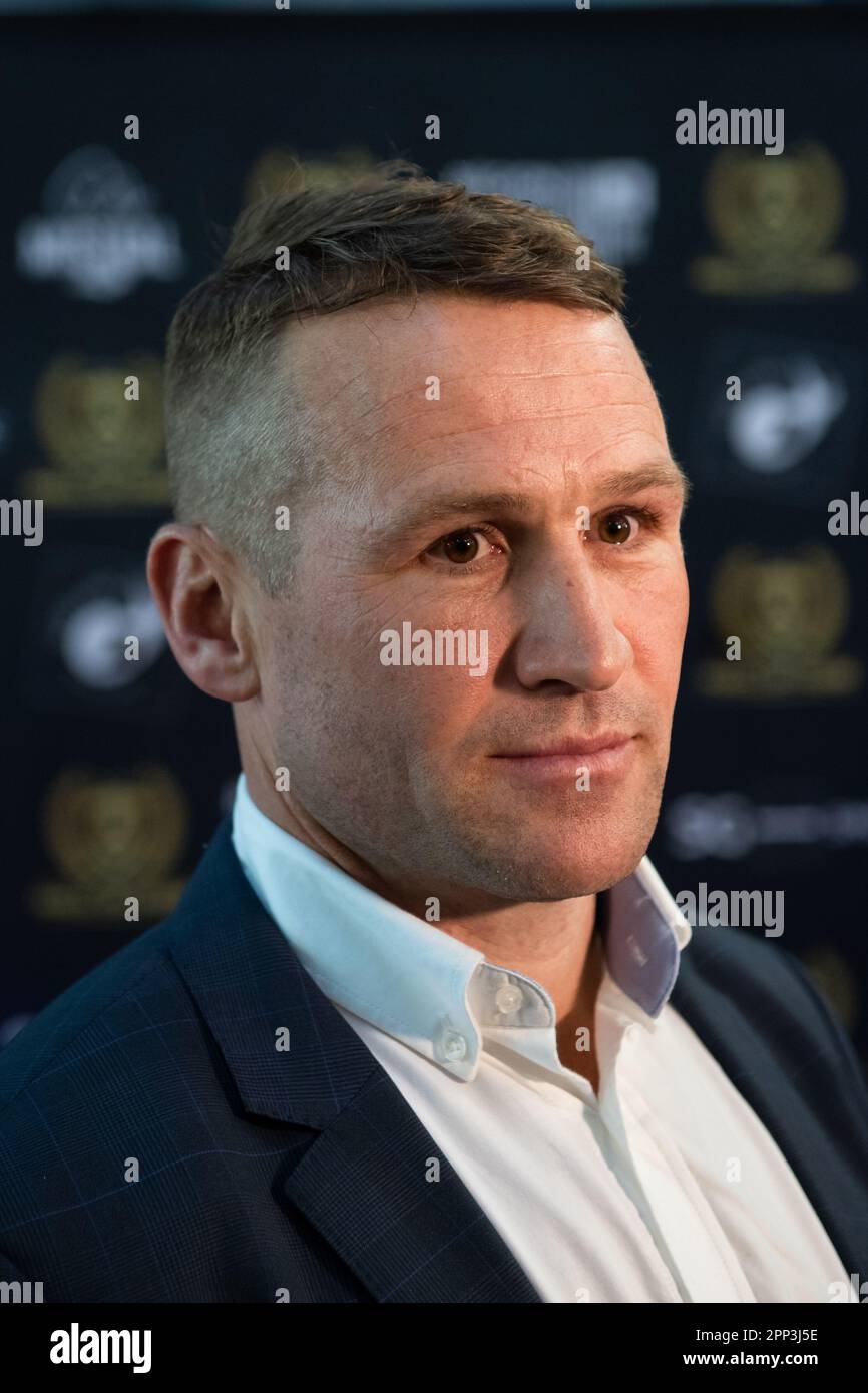 Toulon, France. 18th avril 2023. Matt Giteau arrive au Rugby Club Toulonnais (RCT) Hall of Fame à Toulon. Le Rugby Club Toulonnais (RCT) présente le premier Rugby Hall of Fame en intronisant huit joueurs lors d'une soirée de gala au Zénith de Toulon. Crédit : SOPA Images Limited/Alamy Live News Banque D'Images