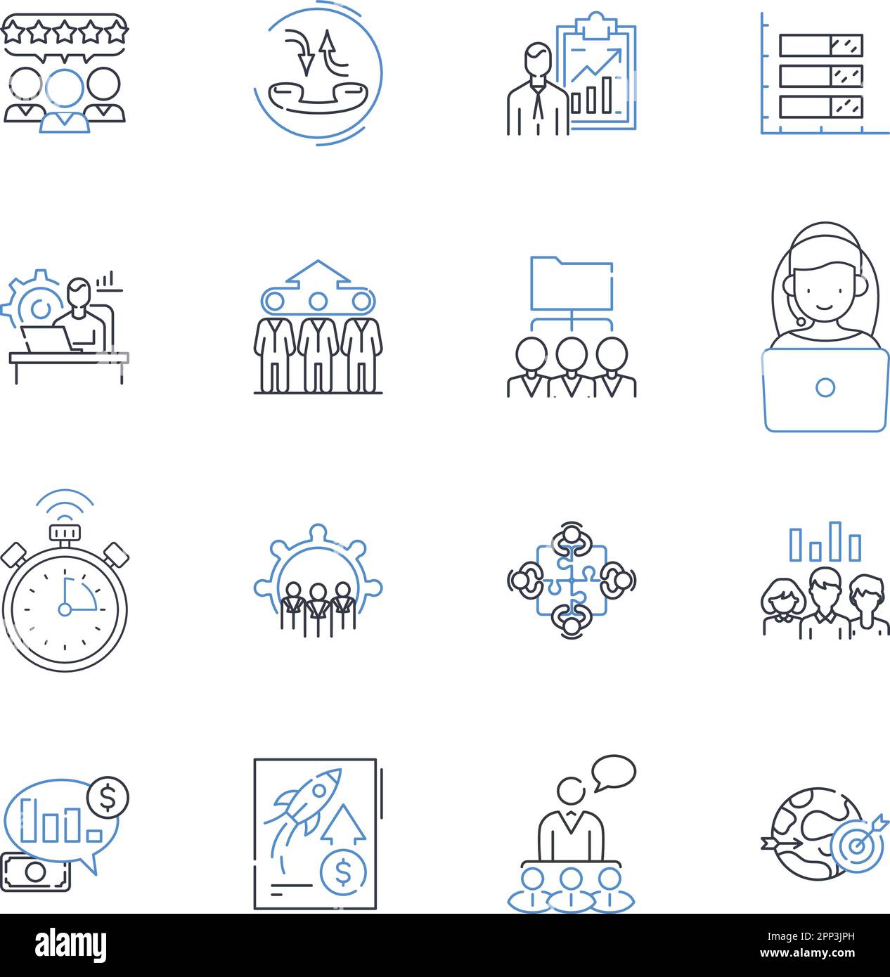 Collection d'icônes de ligne d'espace de travail coopératif. Collaboration, communauté, flexibilité, Nerking, productivité, Synergie, vecteur de ressources partagées et linéaire Illustration de Vecteur