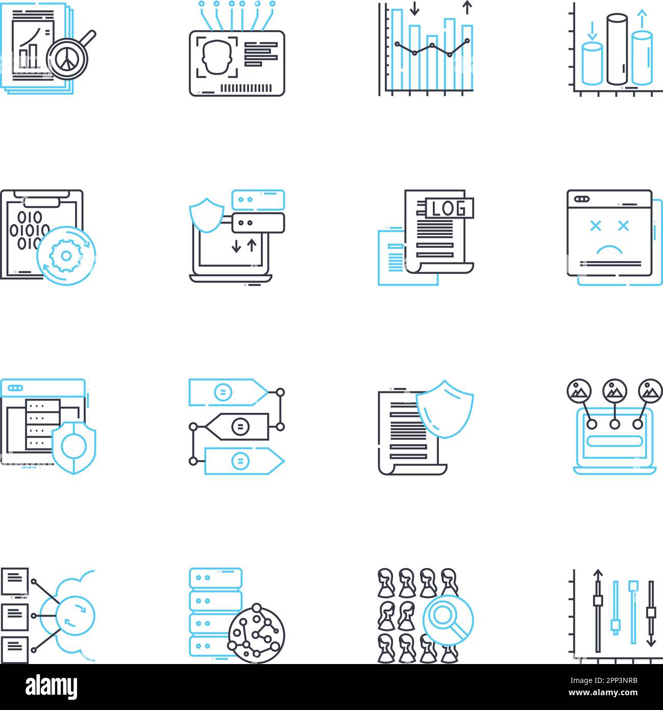 Ensemble d'icônes linéaires de promotion de contenu. Marketing, sensibilisation, publicité, virale, social, Buzz, vecteur de ligne de campagnes et signes de concept. Engagement Illustration de Vecteur