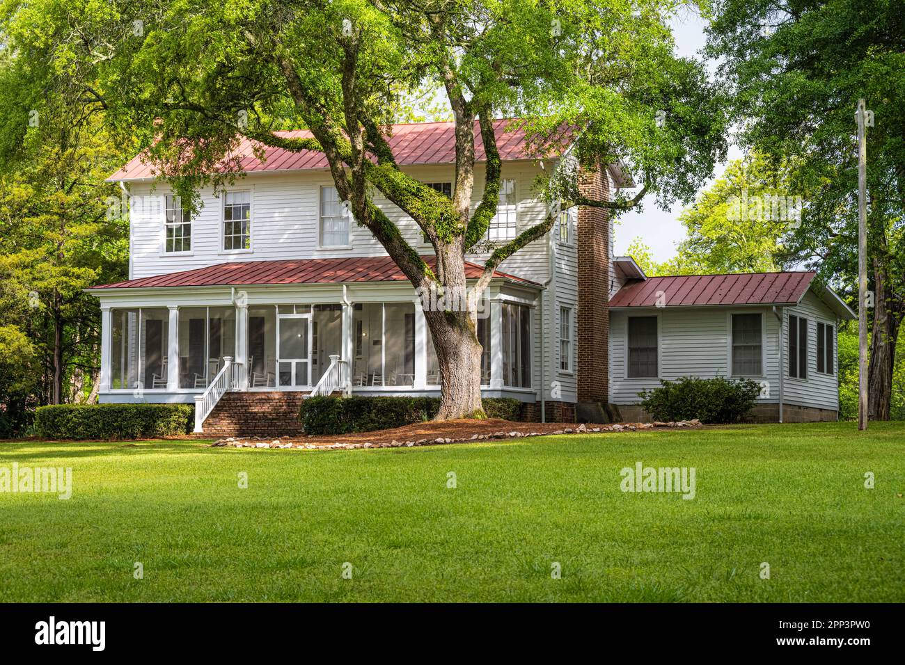 Andalousie, la maison historique de l'écrivain gothique du Sud américain Flannery O'Connor à Milledgeville, Géorgie. (ÉTATS-UNIS) Banque D'Images