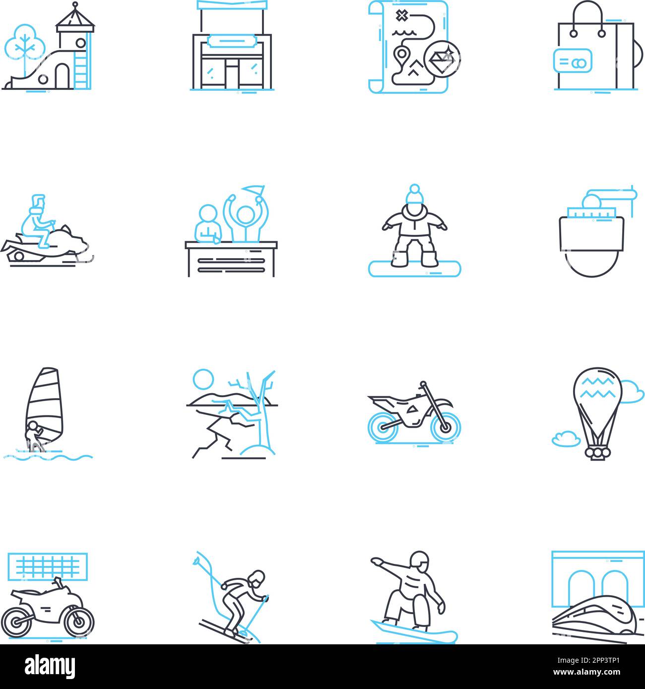 Ensemble d'icônes linéaires ECO tour. Durabilité, faune, conservation, aventure, préservation, Exploration, vecteur de ligne d'environnement et signes de concept Illustration de Vecteur