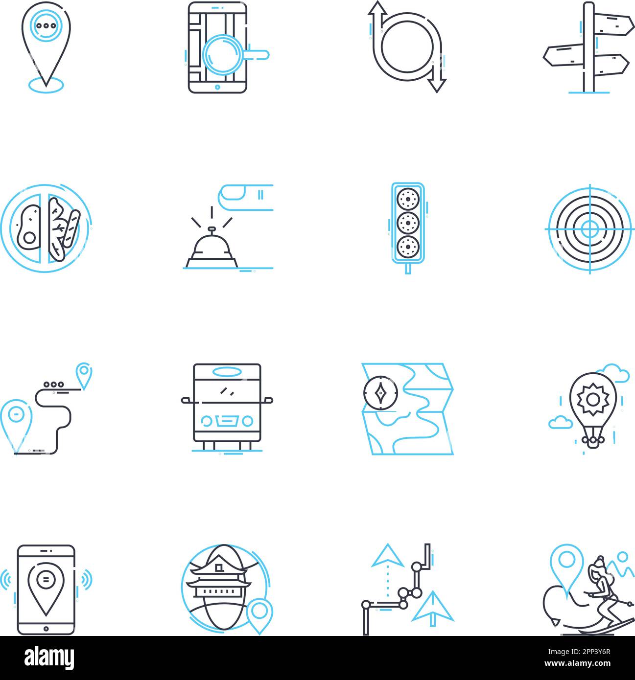 Jeu d'icônes linéaires de signaux sociaux. Partage, J'aime, Commentaires, retweets, engagements, Impressions, légendes vecteur de ligne et signes de concept. Suiveurs Illustration de Vecteur