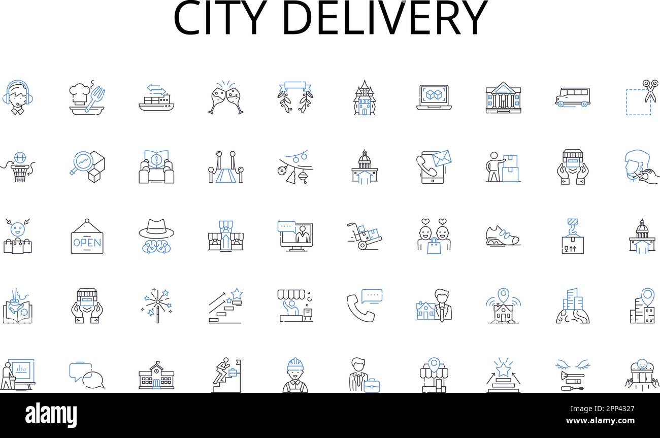 Collection d'icônes de ligne de livraison de ville. Sécurité, protection, barrière, défense, Garde, vecteur d'armure et illustration linéaire. Écran,fortification Illustration de Vecteur