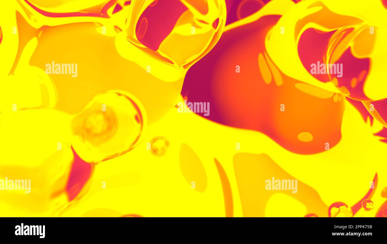 Métasphère de cristal jaune doré pailletée sur fond rouge - illustration abstraite 3D Banque D'Images