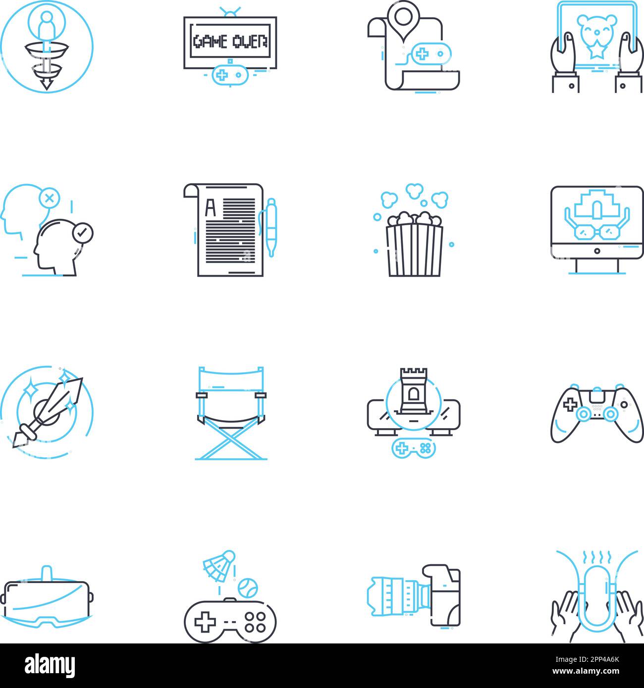 Ensemble d'icônes linéaires de gestion des médias sociaux. Engagement, analyse, contenu, stratégie, campagnes, Virus, vecteur de ligne d'optimisation et signes conceptuels Illustration de Vecteur