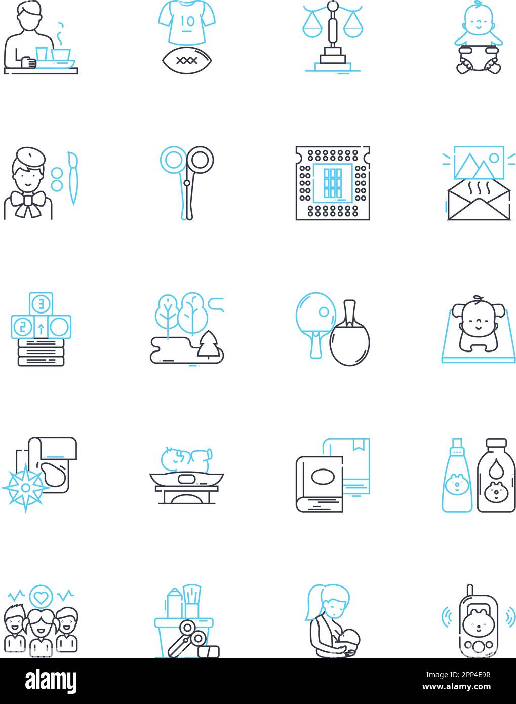 Jeu d'icônes linéaires adolescents. Adolescents, puberté, Hormes, identité, rébellion, Pression des pairs, vecteur de ligne d'indépendance et signes de concept. Croissance Illustration de Vecteur