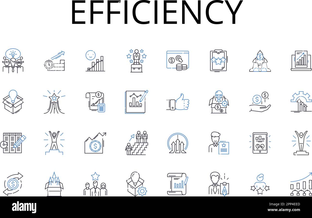 Collection d'icônes de ligne d'efficacité. Rapidité, productivité ...