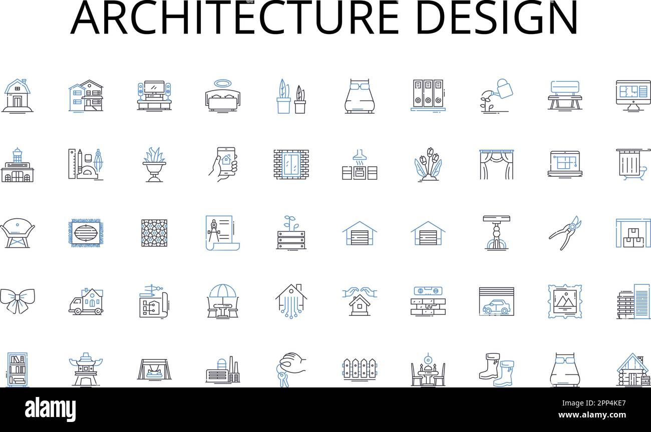 Collection d'icônes de ligne de conception d'architecture. Jardinage, légumes, récolte, parcelle, Communauté, Durabilité, vecteur de compost et illustration linéaire Illustration de Vecteur