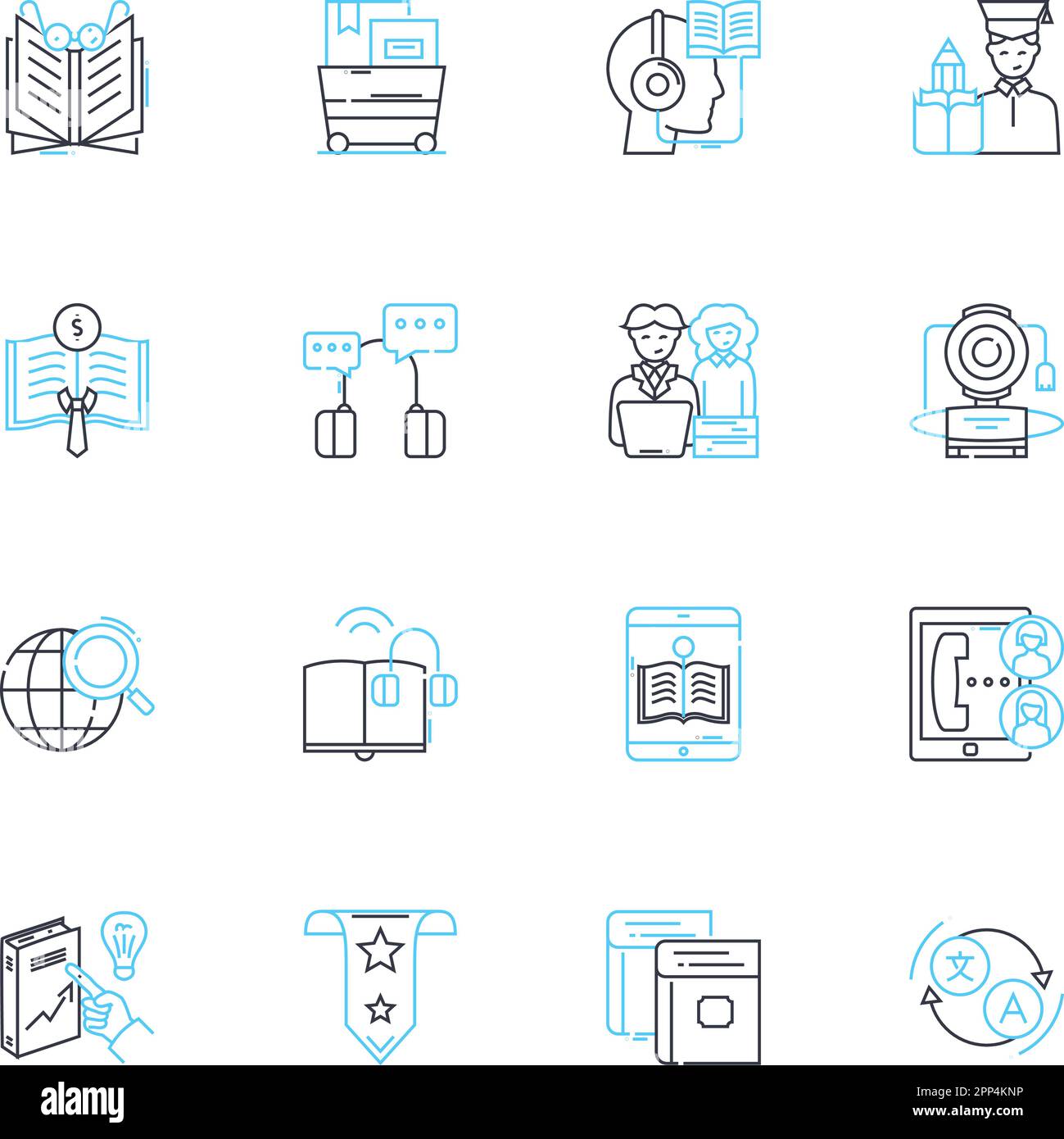 Ensemble d'icônes linéaires de production de courrier électronique. Mise en page, conception, rédaction, personnalisation, segmentation, Automatisation, vecteur de ligne réactif et panneaux de concept Illustration de Vecteur