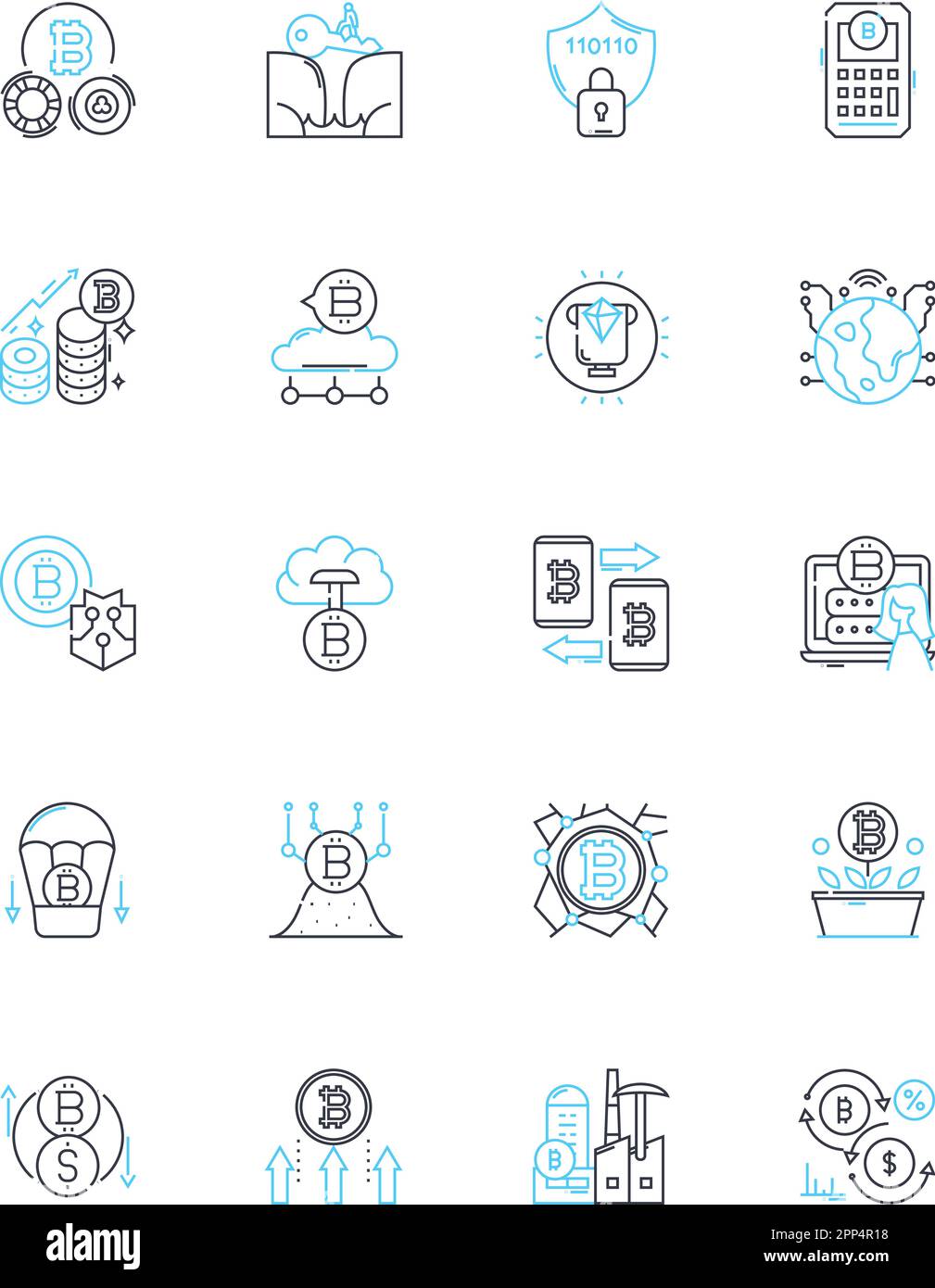 Jeu d'icônes linéaires de déplacement dans l'espace. Fusées, expédition, Orbit, extraterrestre, Terraforme, Galaxy, vecteur de ligne en étoile et signes de concept. Cosmonaute Illustration de Vecteur