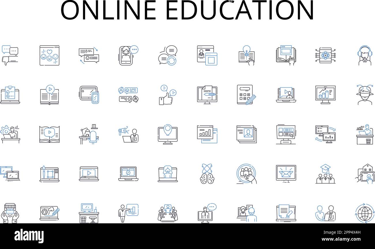 Collection d'icônes de ligne d'éducation en ligne. Été, plein air, plage, barbecue, randonnée pédestre, Camping, natation vecteur et illustration linéaire. Canotage, pêche, pique-nique Illustration de Vecteur