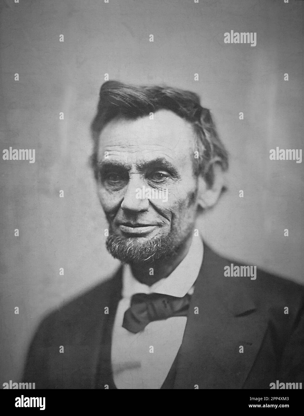 Abraham Lincoln. Photographie de Lincoln avec « plaque fissurée ». Cette photo d'Alexander Gardner est l'un des portraits les plus hantés de tout président. C Banque D'Images