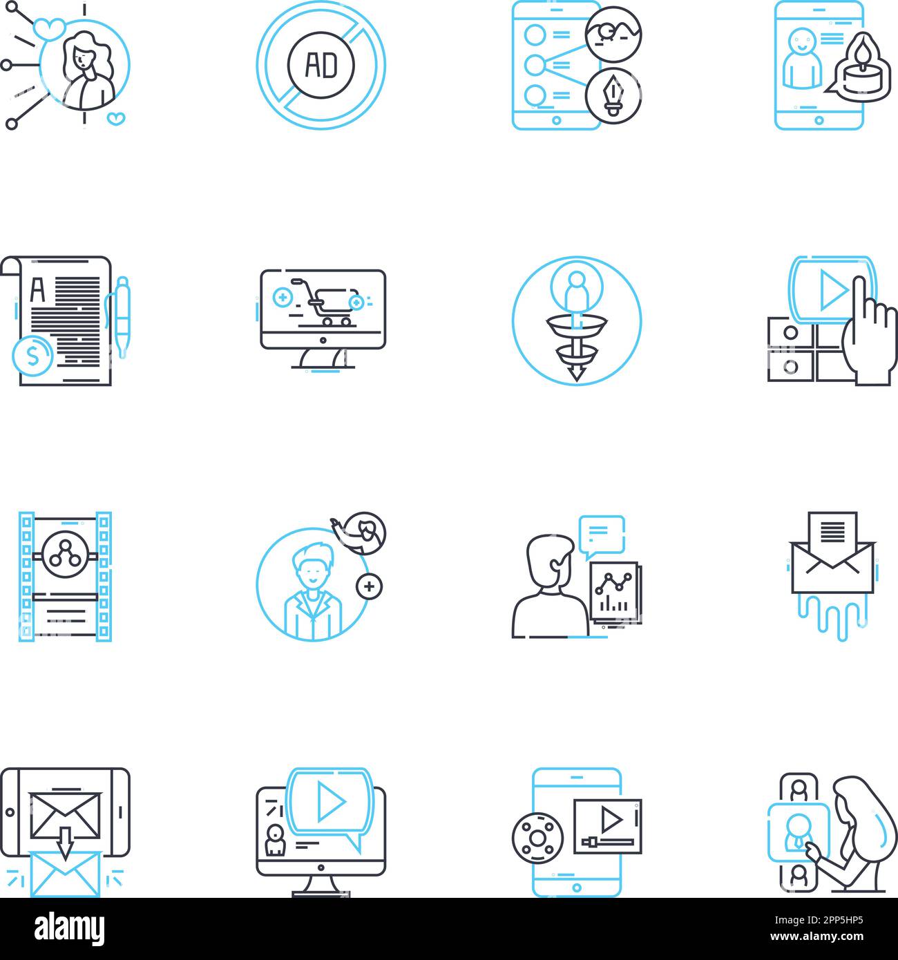 Icônes linéaires de tendances actuelles définies. Développement durable, diversité, technologie, innovation, minimalisme, Conscience, vecteur de ligne de santé et signes de concept Illustration de Vecteur
